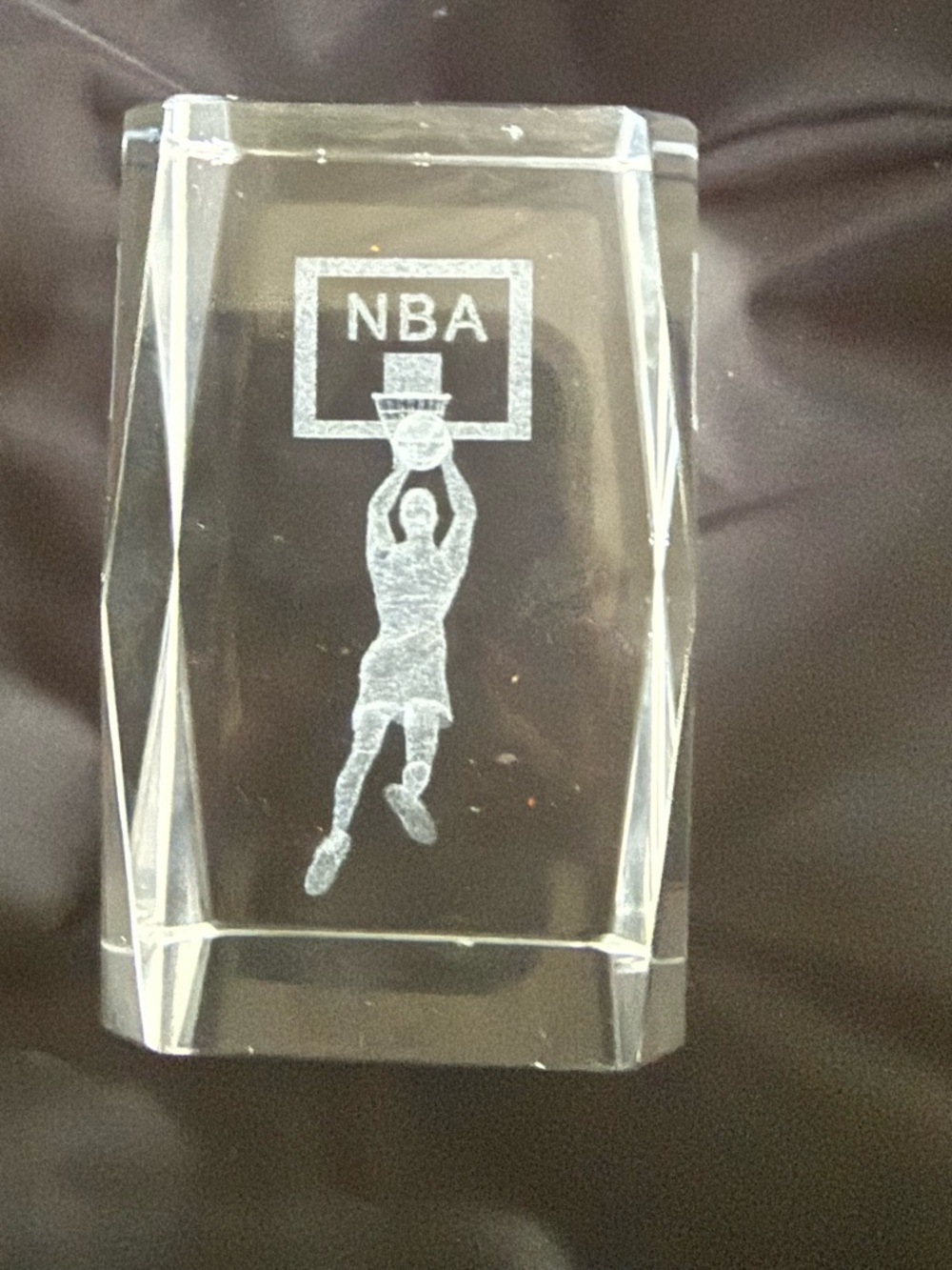 NBA Clear Crystal Basketball Etched Player Display